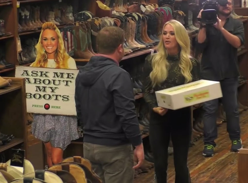 Watch Carrie Underwood Hilariously Prank & Serenade Nashville Shoppers
